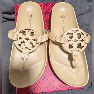 Tory Burch Yellow Slide Sandals